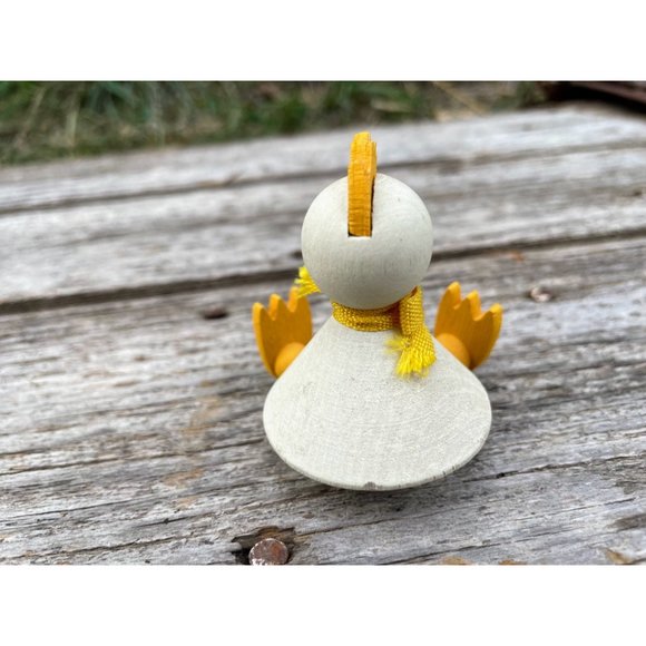 Vintage Swedish Wood Chicken Figurine Shelf Sitter - Picture 10 of 10